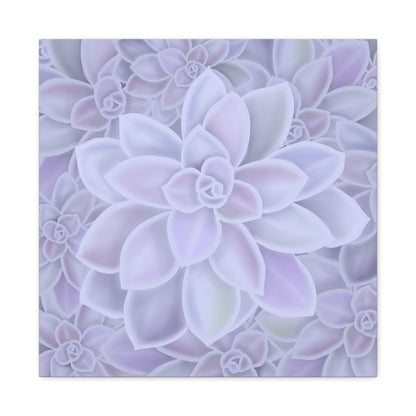 Graptopetalum Murasaki Succulent Pattern Canvas Print – Botanical Wall Art