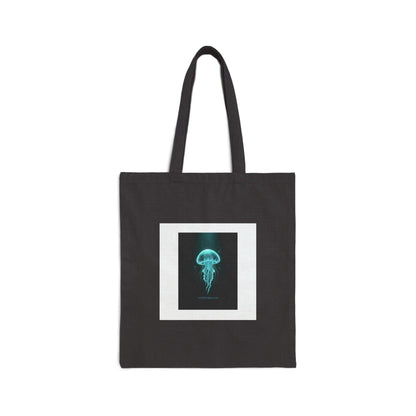 Bioluminescent Jellyfish Tote, neon jelly print, deep-sea aesthetic