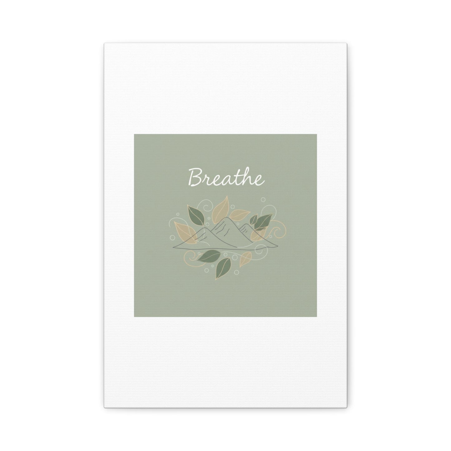 Breathe Mountain Line Canvas | Nature Symbols, Minimal Forest Wall Art