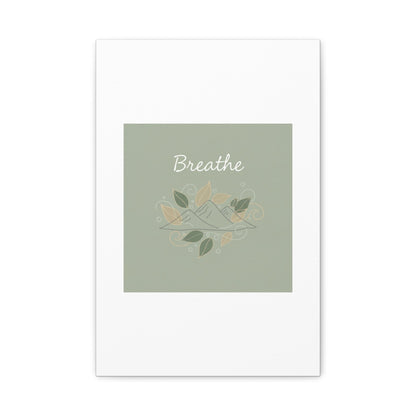 Breathe Mountain Line Canvas | Nature Symbols, Minimal Forest Wall Art