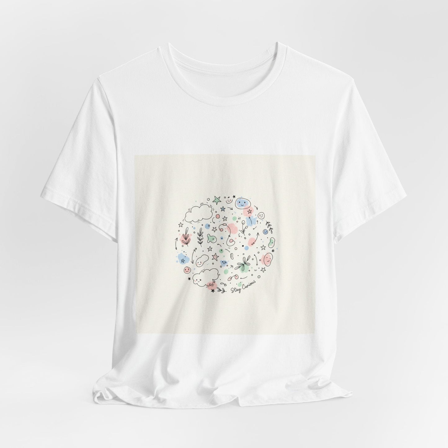 Botanical Doodle Circle Tee | hand drawn line drawing, sketch pattern