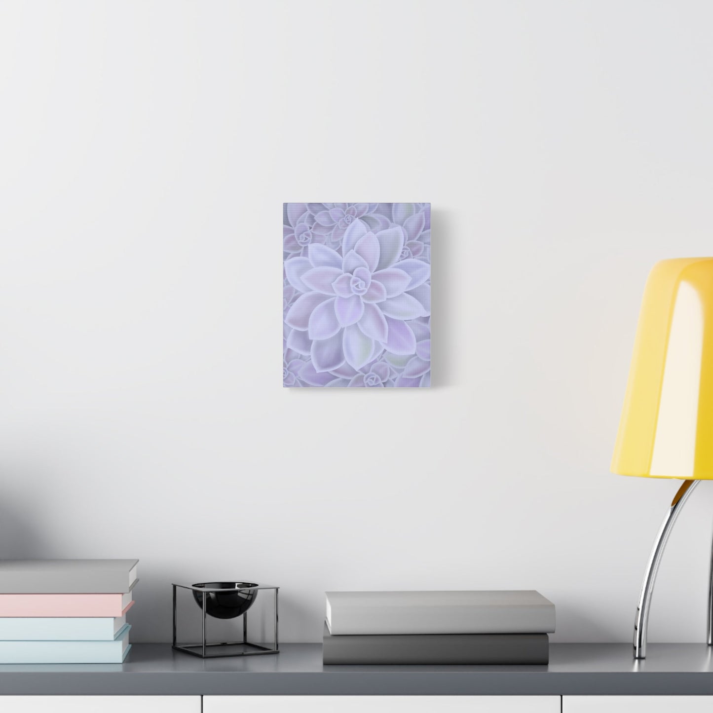 Graptopetalum Murasaki Succulent Pattern Canvas Print – Botanical Wall Art