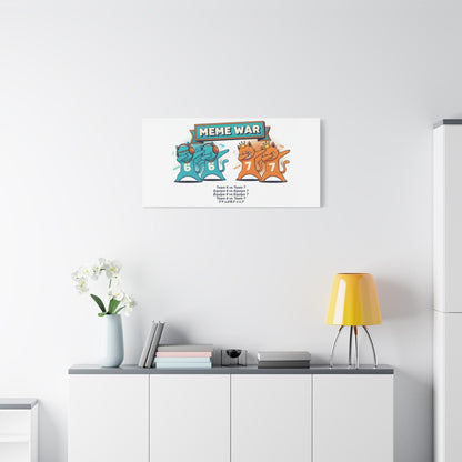 Meme War: Six vs. Seven Canvas Wall Art