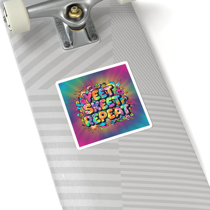 Yeet Skeet Repeat Kiss-Cut Stickers | Slogan & Glitch Graphic