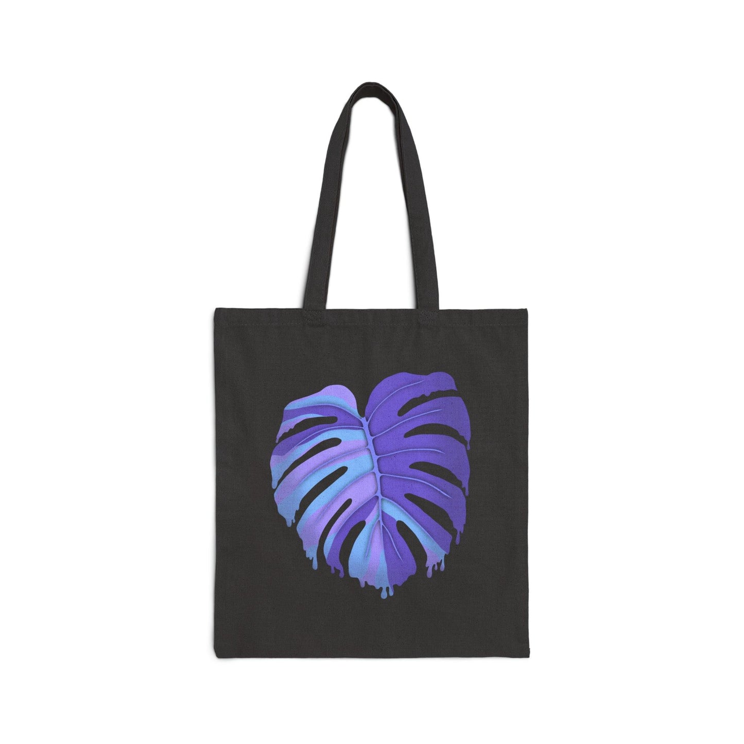 Purple Monstera Canvas Tote Bag – Eco Friendly Everyday Carry