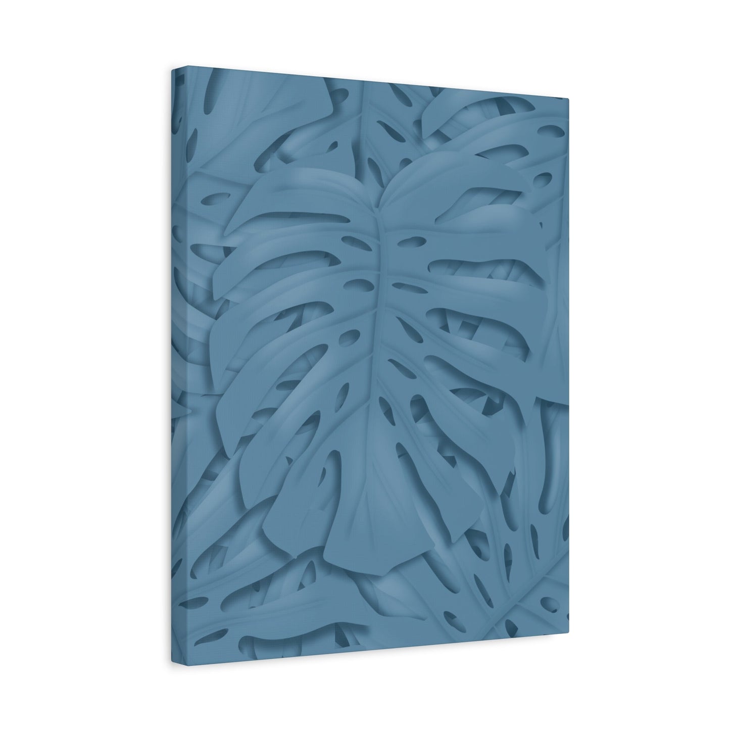 Cerulean Blue Monstera Canvas Print – Botanical Wall Art