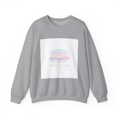 Choose Your Intentions Sweatshirt | mindful goal shirt, gentle resolution art