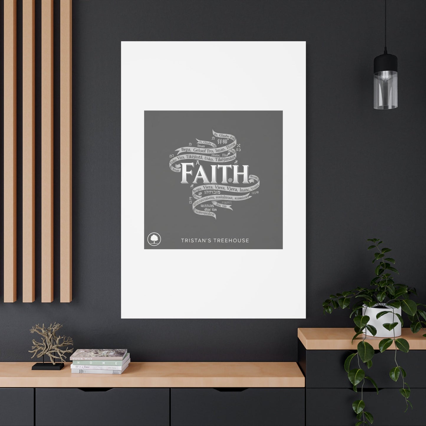handwritten faith ribbon Canvas | sketch aesthetic, doodle design