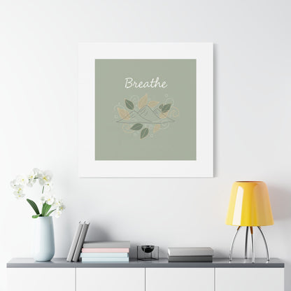 Breathe Mountain Line Canvas | Nature Symbols, Minimal Forest Wall Art