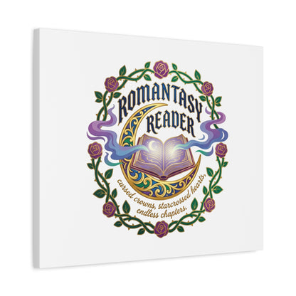 Romantasy Reader Canvas Print | enchanted bookish celestial gothic