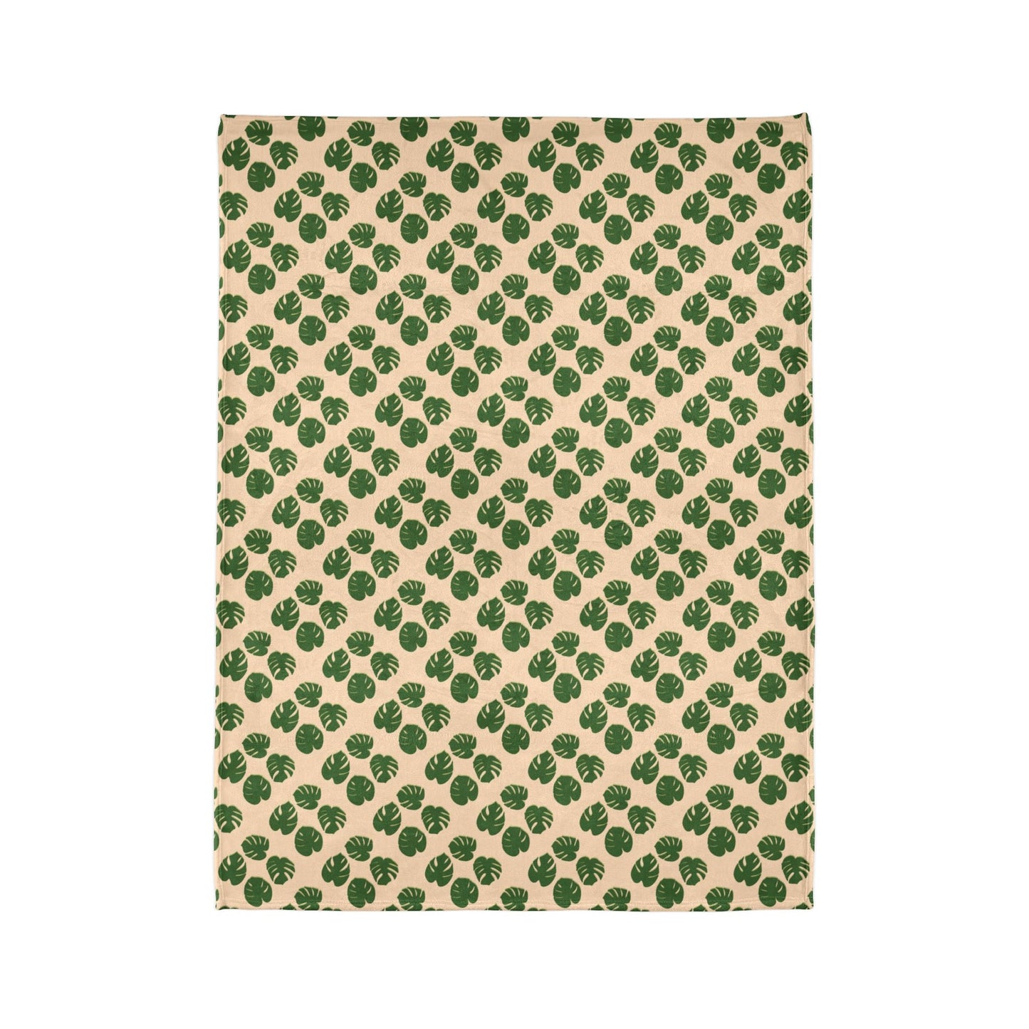 Monstera Pattern Cozy Fleece Throw Blanket