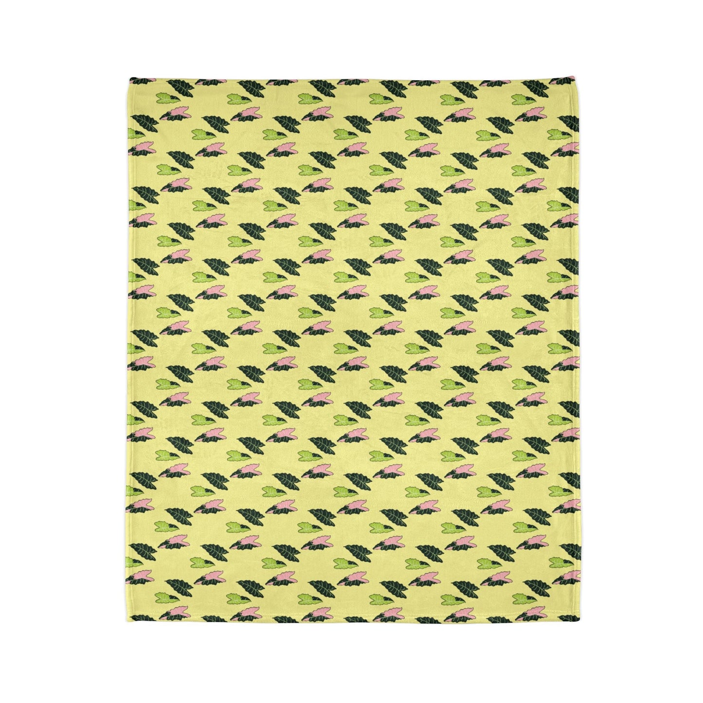 Alocasia Pattern Cozy Fleece Throw Blanket