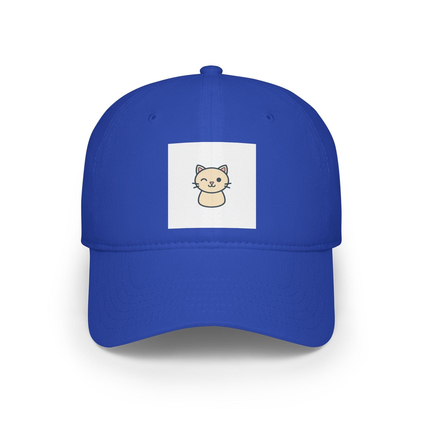 Cute Cat Patch Baseball Cap — Minimalist Kitten Embroidered Hat
