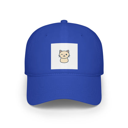 Cute Cat Patch Baseball Cap — Minimalist Kitten Embroidered Hat