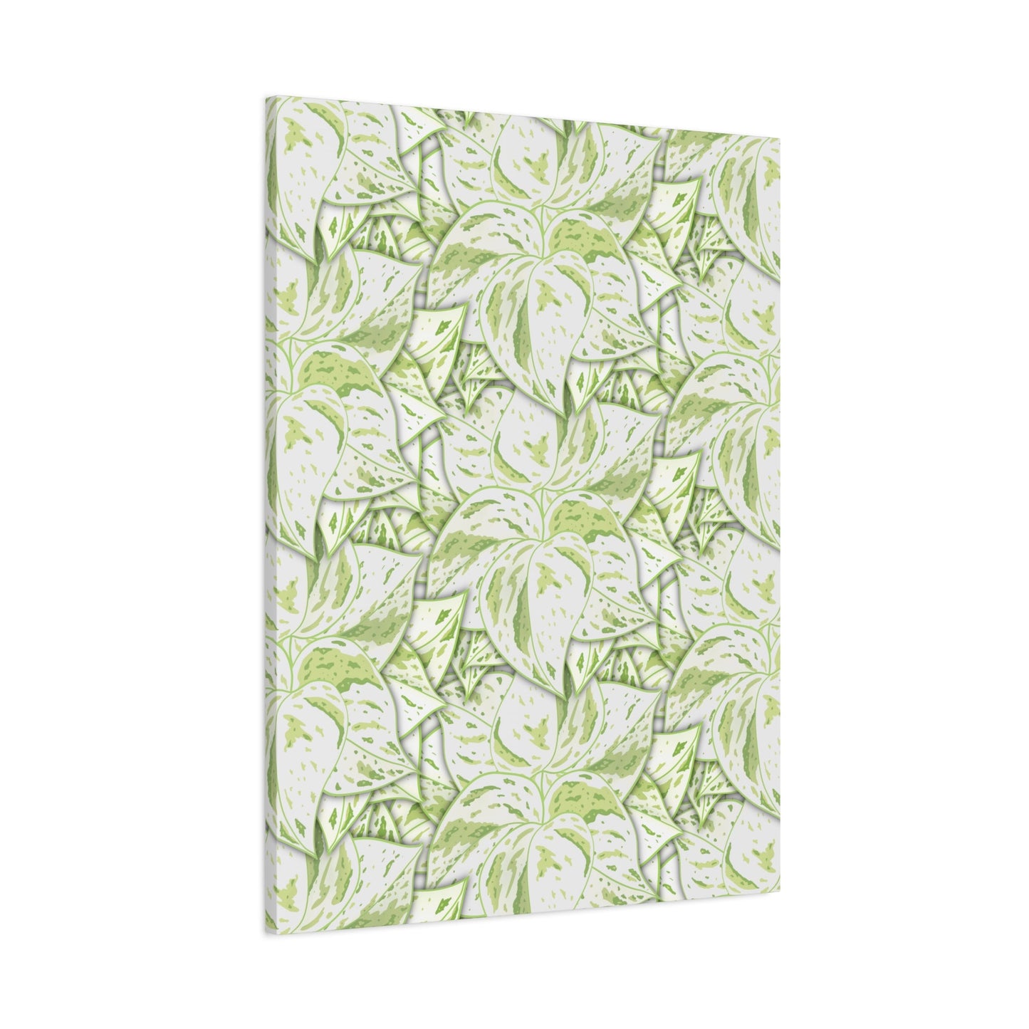Snow Queen Pothos Pattern Canvas Print – Botanical Wall Art