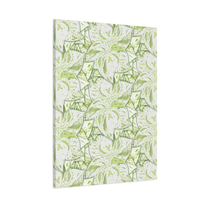 Snow Queen Pothos Pattern Canvas Print – Botanical Wall Art