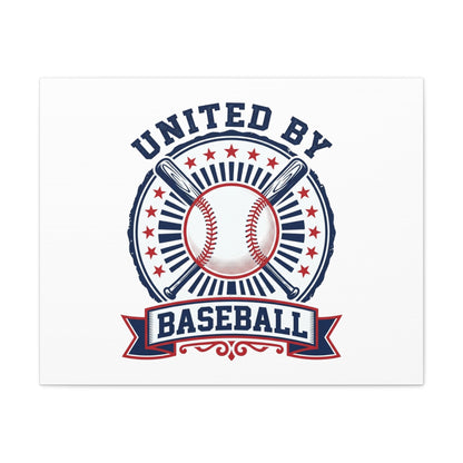 United by Baseball Canvas | Patriotic Baseball Graphic, Red White Blue Wall Art