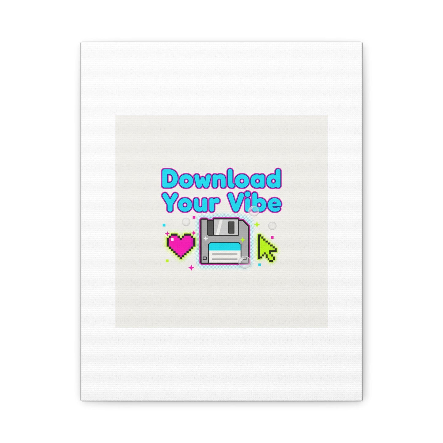 Download Your Vibe Canvas | Y2K Retro Tech, Pixel Floppy Disk Poster