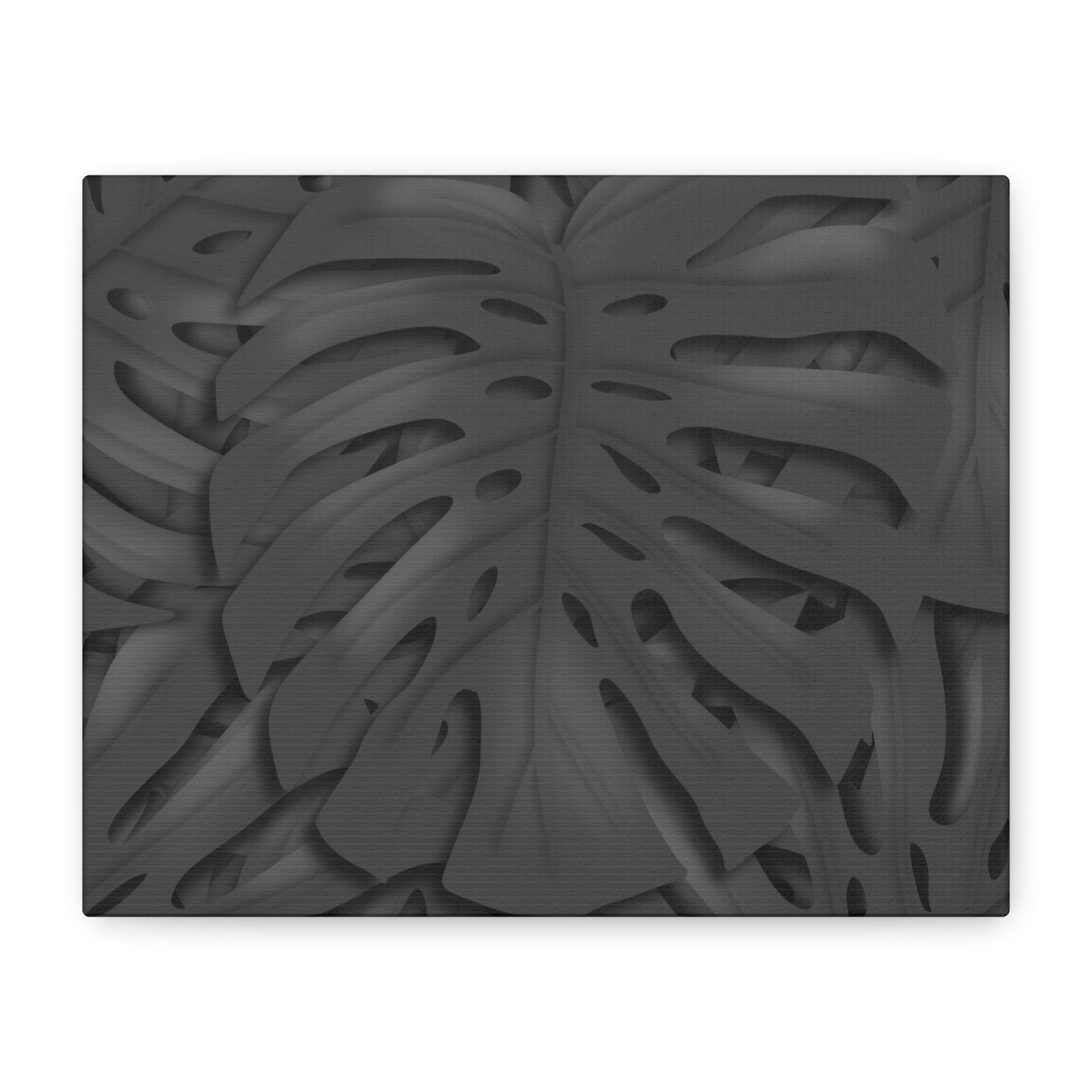 Charcoal Monstera Canvas Print – Botanical Wall Art
