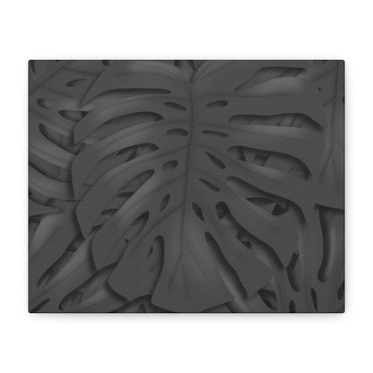 Charcoal Monstera Canvas Print – Botanical Wall Art