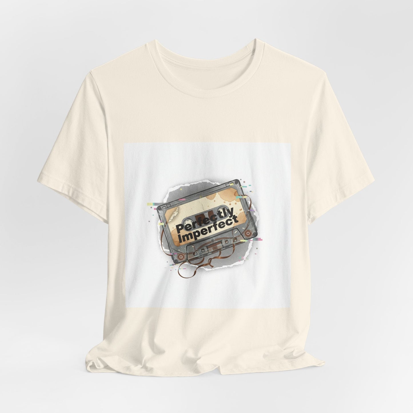 Glitch Cassette 'Perfectly Imperfect' Tee | glitch art shirt, retro tech nostalgic
