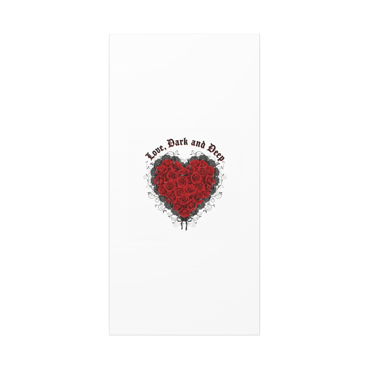 Love Dark and Deep Heart Canvas, Nu Romantic Gothic Romance, 80s Nostalgia