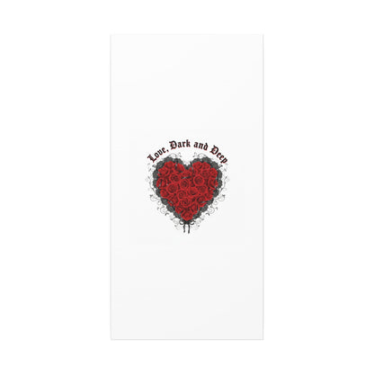 Love Dark and Deep Heart Canvas, Nu Romantic Gothic Romance, 80s Nostalgia