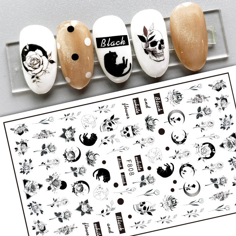 New Flower Nail Art Decal Plain Hand Painted