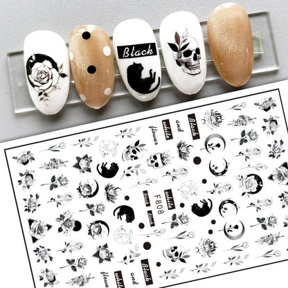 New Flower Nail Art Decal Plain Hand Painted