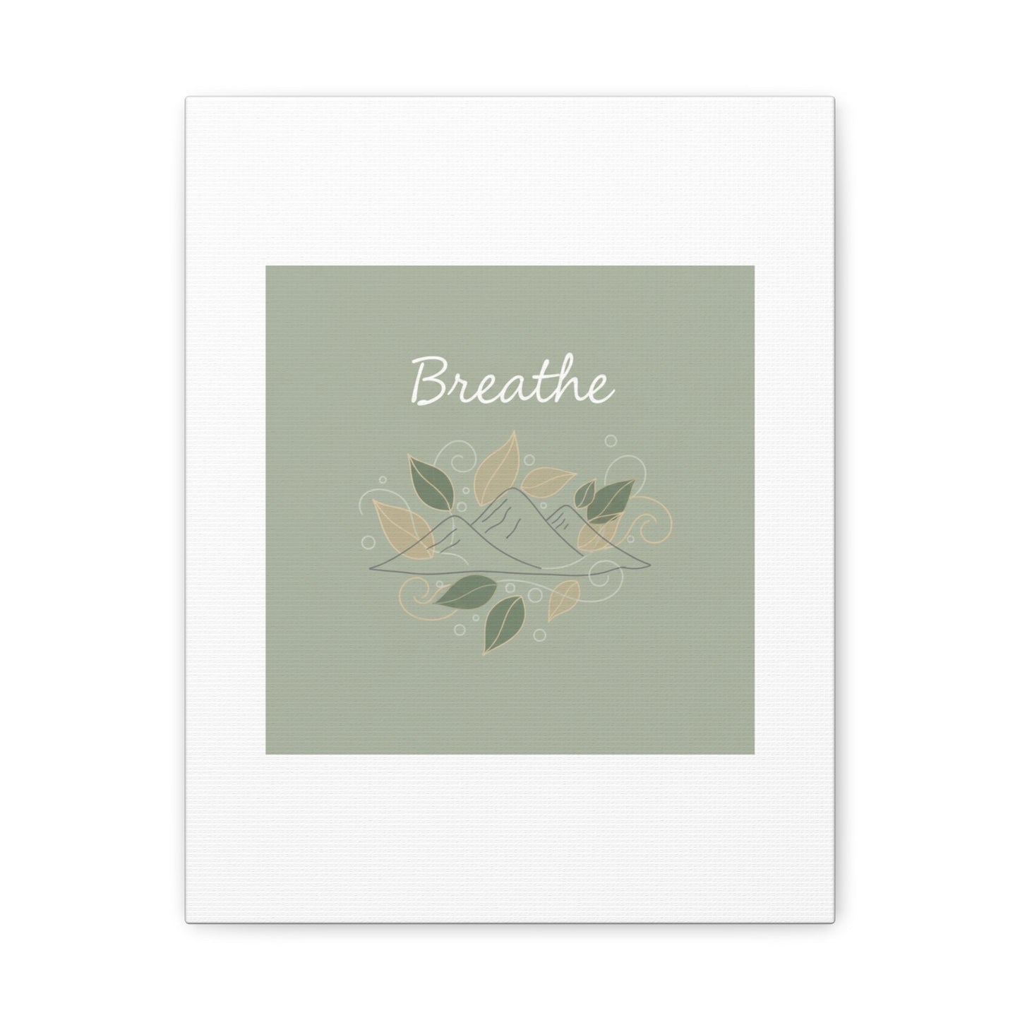 Breathe Mountain Line Canvas | Nature Symbols, Minimal Forest Wall Art