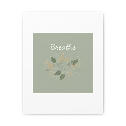 Breathe Mountain Line Canvas | Nature Symbols, Minimal Forest Wall Art