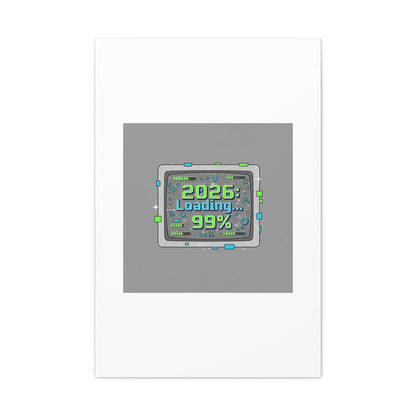 2026 Loading 99% Canvas | NYE countdown, retro system interface
