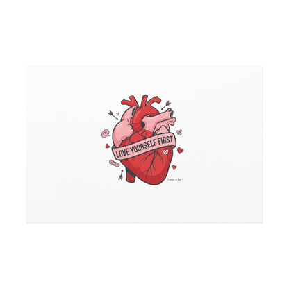 Love Yourself First Canvas, Hearts-with-a-Twist, Anti-Valentine Art