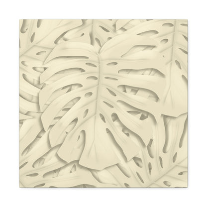 Beige Monstera Canvas Print – Botanical Wall Art