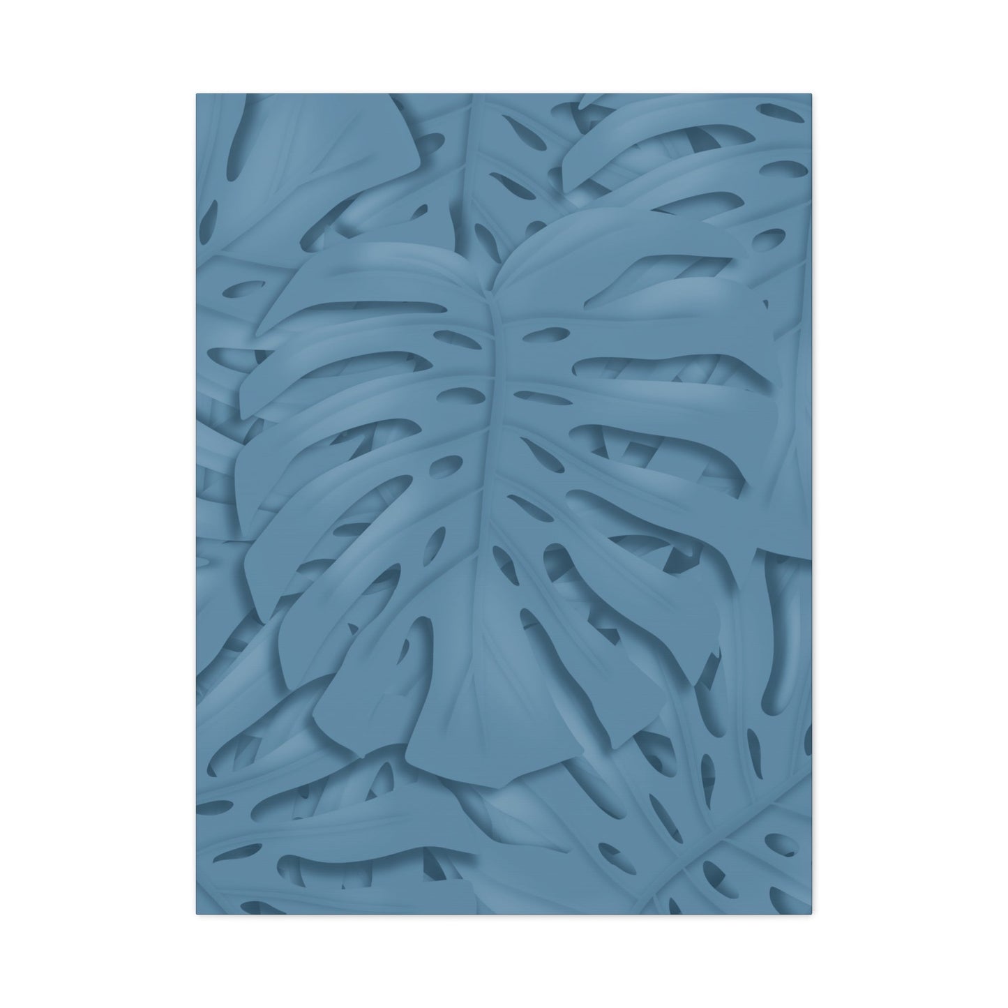 Cerulean Blue Monstera Canvas Print – Botanical Wall Art