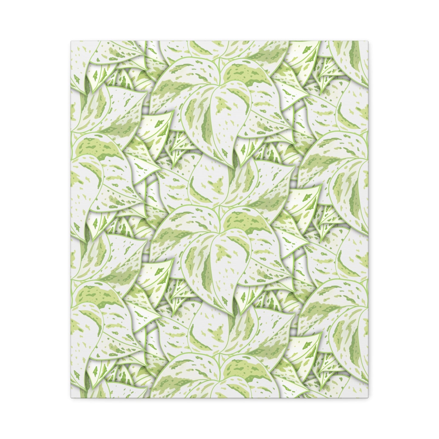 Snow Queen Pothos Pattern Canvas Print – Botanical Wall Art