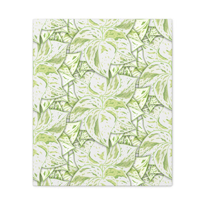 Snow Queen Pothos Pattern Canvas Print – Botanical Wall Art