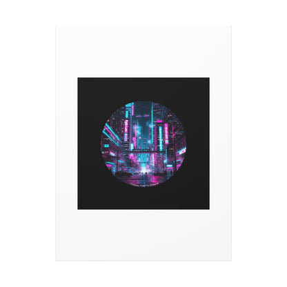 Neon Cyberpunk Cityscape Canvas | synthwave skyline, future city art