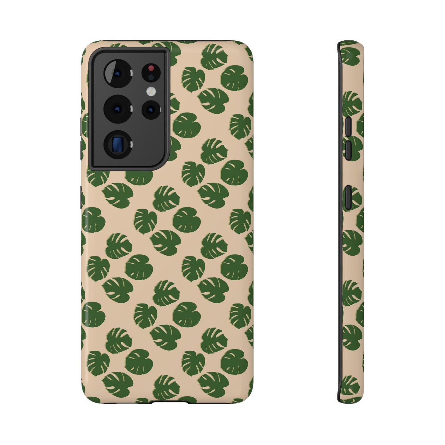 Monstera Pattern Phone Case – Dual Layer Protective Cover