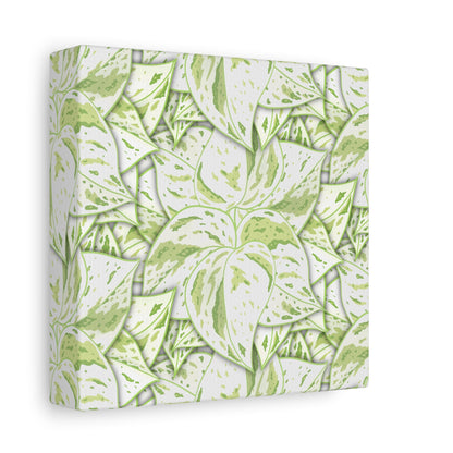 Snow Queen Pothos Pattern Canvas Print – Botanical Wall Art