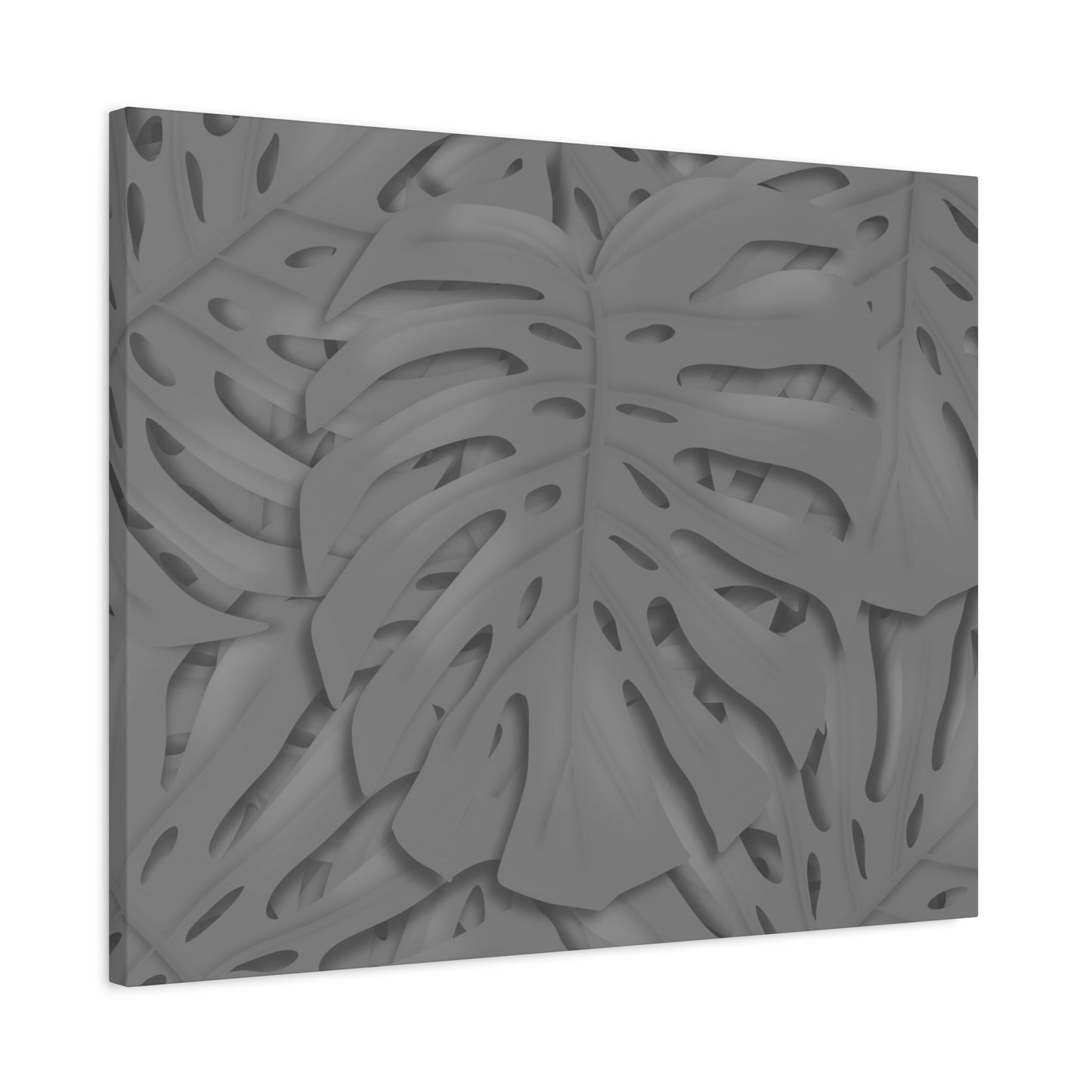 Grey Monstera Canvas Print – Botanical Wall Art
