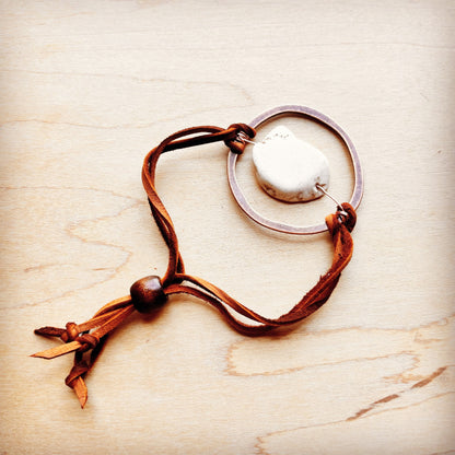 White Turquoise Bracelet w/ Adjustable Ties 010h