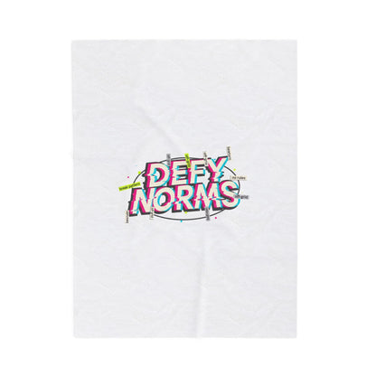 Defy Norms Velveteen Plush Blanket | anti-aesthetic, glitch font
