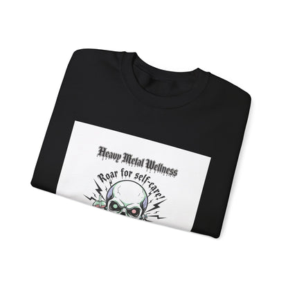 Heavy Metal Wellness Skull Crewneck Sweatshirt | metal font shirt, gothic wellness quote