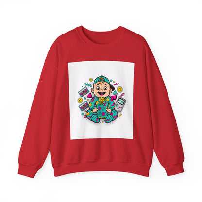 Retro Gamer Baby Crewneck Sweatshirt — Cute Arcade Controller Design