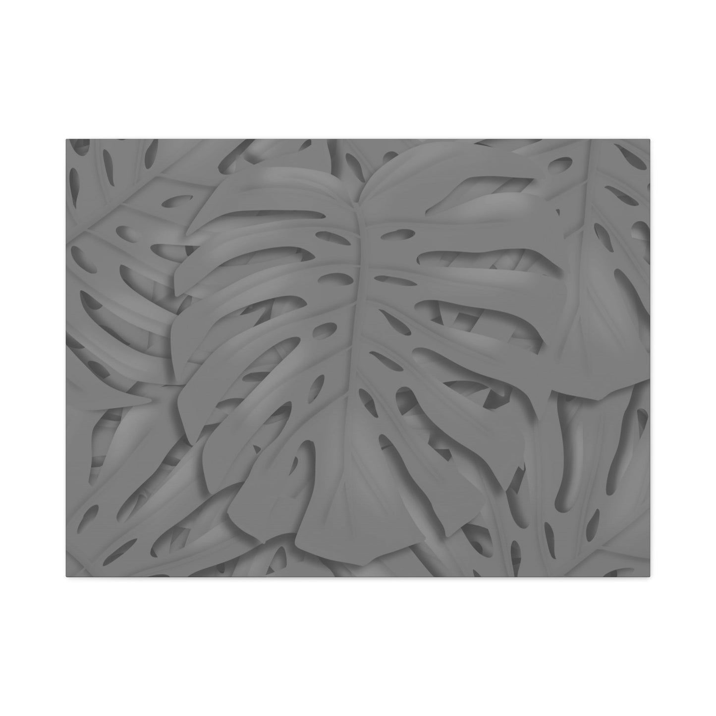 Grey Monstera Canvas Print – Botanical Wall Art