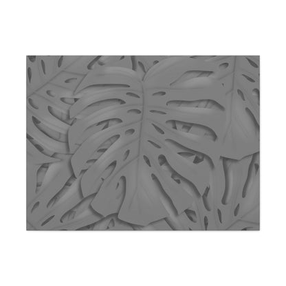 Grey Monstera Canvas Print – Botanical Wall Art