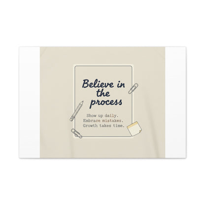 Believe in the Process Canvas | analogue note to self, handwritten reminder décor