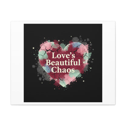 Love's Beautiful Chaos Canvas Print | Soft Grunge Hearts, Distressed Heart Art
