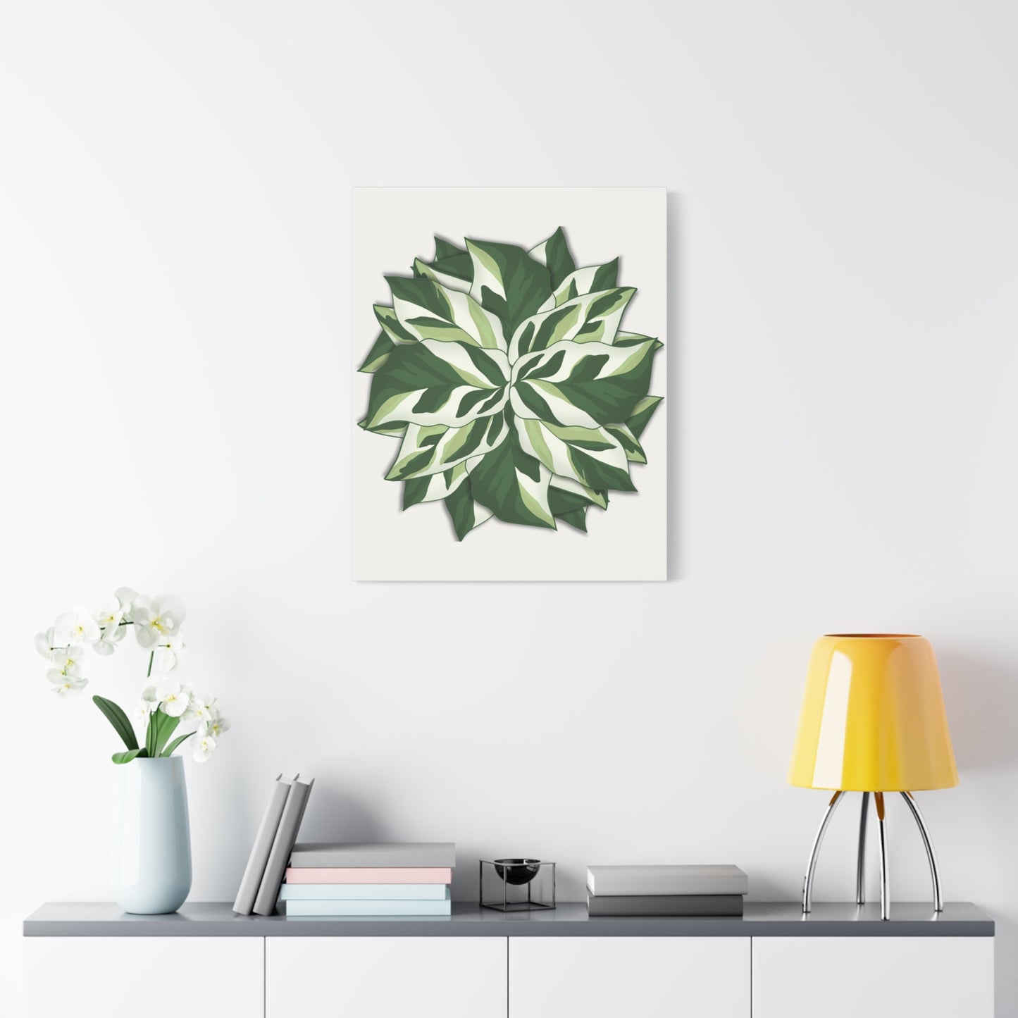 Calathea White Fusion Canvas Print – Botanical Wall Art